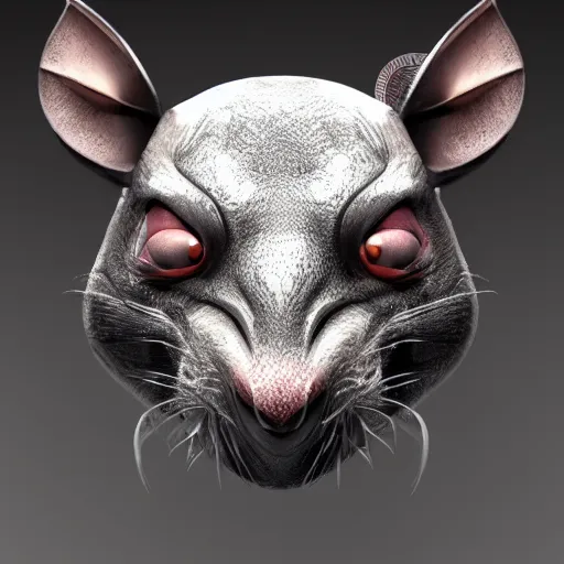 Image similar to a rat with the face in the shape of Lysoform, trending at artstation