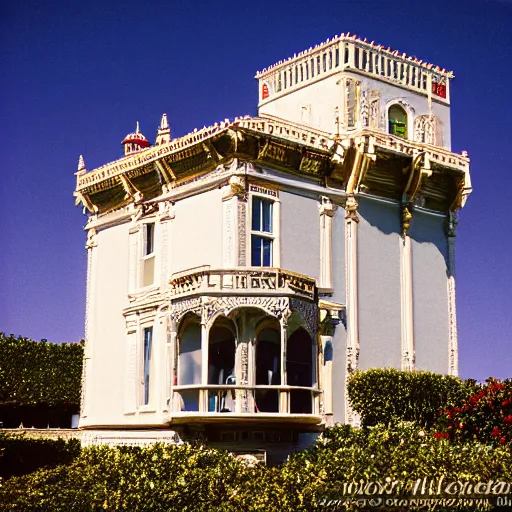 Image similar to Hearst Castle as a tiny home. Photographed with Leica Summilux-M 24 mm lens, ISO 100, f/8, Portra 400