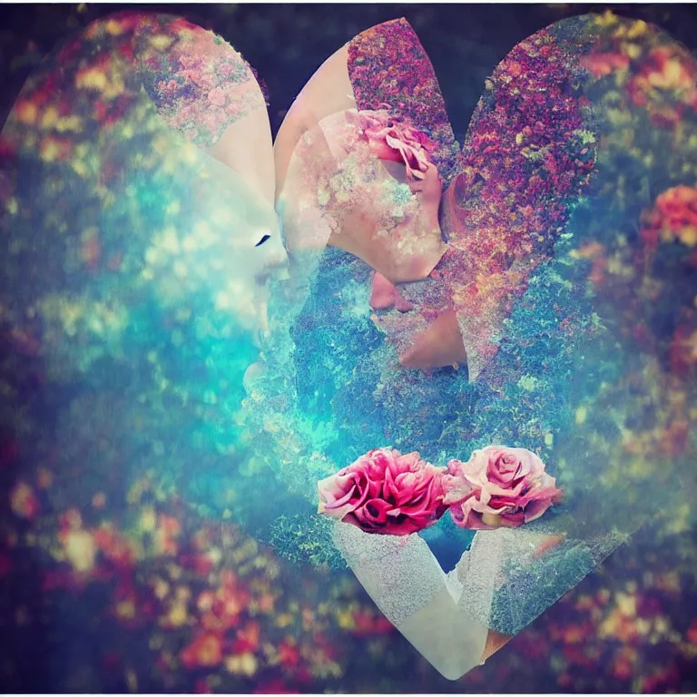 Prompt: double exposure of love, love is the most relevant theme, love is infinity, love os begin of all, 8 k resolution, artistic mode, artistic, flowers mode