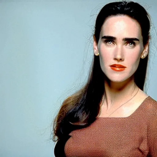 Prompt: face of 1992 blonde Jennifer Connelly