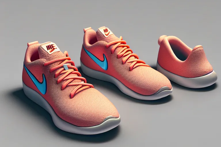 Image similar to nike sneaker made of coral reef, artstation, octane render