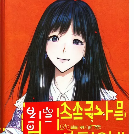 Prompt: korean girl manga cover, hardcover, realistic, very detailed, perfectly drawn