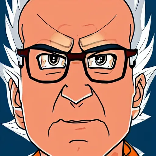 Image similar to super saiyan larry david, comic drawing style, artgerm