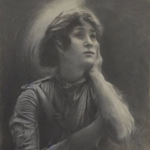 Image similar to ww 1 action heroine by alfred stevens in charcoal