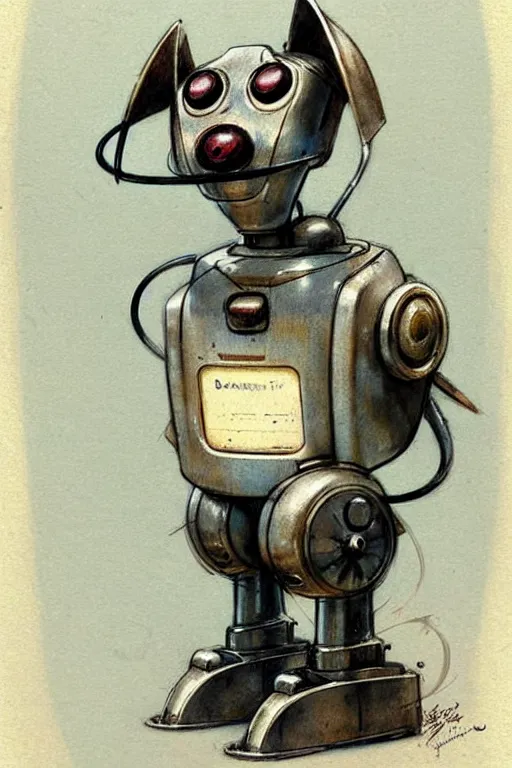 Image similar to (((((1950s retro robot dog . muted colors.))))) by Jean-Baptiste Monge !!!!!!!!!!!!!!!!!!!!!!!!!!!