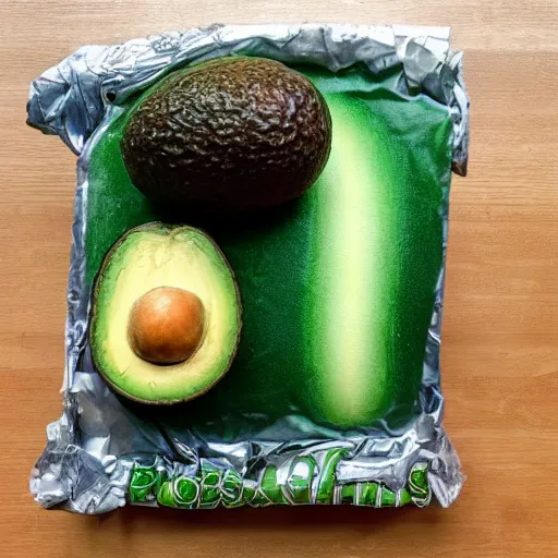 Image similar to bob ross wrapped in an avocado