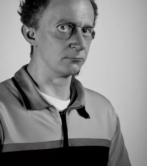 Prompt: professional photograph of a portrait of Morty Smith from Rick and Morty, black and white, studio lighting