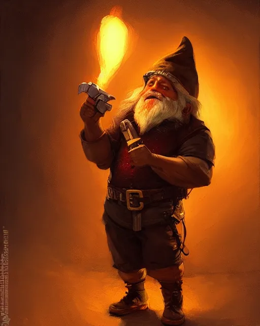 Image similar to epic portrait cinematic shot of a gnome holding a bomb, fine details. night setting. realistic shaded lighting poster by craig mullism, artgerm, jeremy lipkin and michael garmash, unreal engine, radiant light, detailed and intricate environment, digital art, trending on art station,