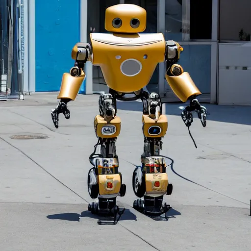 Prompt: LOS ANGELES, CA July 7 2029: The Most Lovable Robot To Emerge From The Futuristic-Technology-Portal