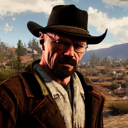 Image similar to Walter White in Red Dead Redemption 2, hyperdetailed, artstation, cgsociety, 8k