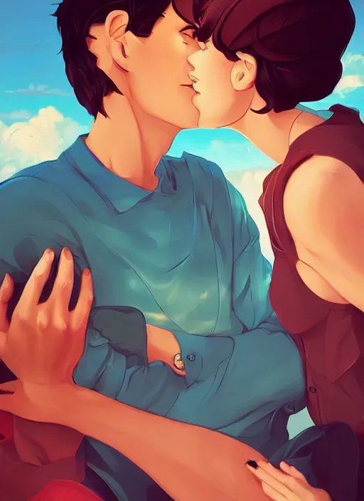 Prompt: a cheesy romance novel cover. clean cel shaded vector art. shutterstock. behance hd by lois van baarle, artgerm, helen huang, by makoto shinkai and ilya kuvshinov, rossdraws, illustration,