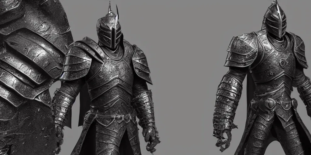 Image similar to a black knight, highly detailed, detailed, fine texture, 3 d render, unreal engine, 3 d character