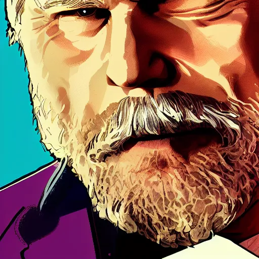 Prompt: GTA 5 illustration digital art of The Dude, Jeff Bridges (1998)