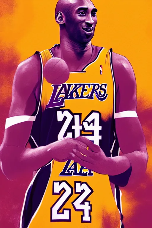 Image similar to kobe bryant, manga cover art, detailed color portrait, artstation trending, 8 k, greg rutkowski