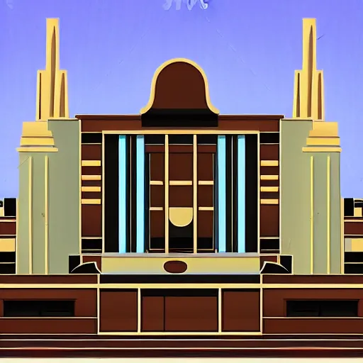 Image similar to art deco city hall, digital art