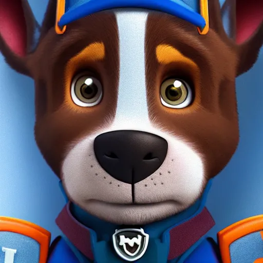 marshall from paw patrol portrait, movie poster, 8 k,, Stable Diffusion