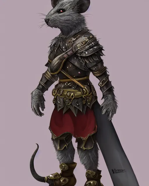 Image similar to a full body shot of an anthro furry rat wearing a fantasy medieval armor striking a heroic pose, fantasy, artstation, furry art, furaffinity, deviantart, symmetrical, highly detailed, award winning, trending