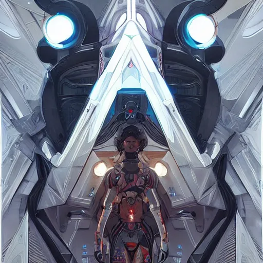 Image similar to symmetry! abstract futuristic robotic, apex legends, epic lighting, pen drawing illustration, ultra detailed, art by artgerm and greg rutkowski and alphonse mucha