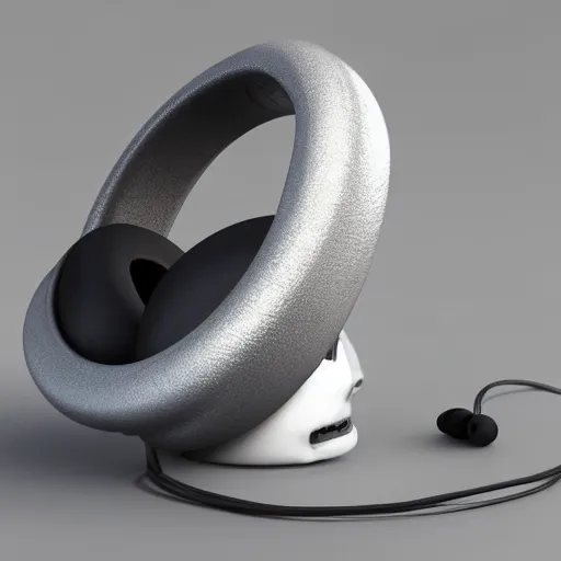 Image similar to headphone stand, futuristic, techno, cyberpunk, product design, 3 d render, concept, fun, swag