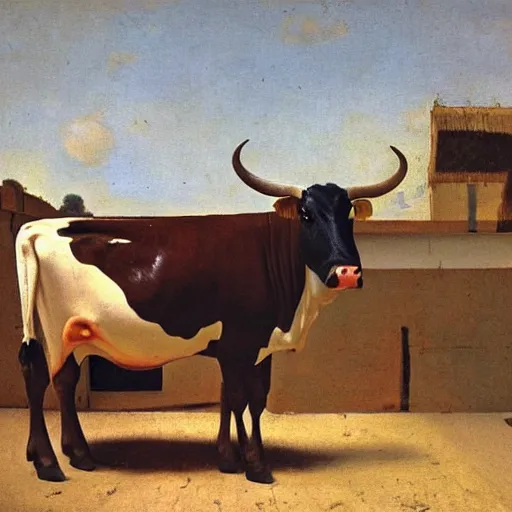 Prompt: painting of a cow by Vermeer