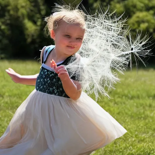 Prompt: twirling like dandelion fluff