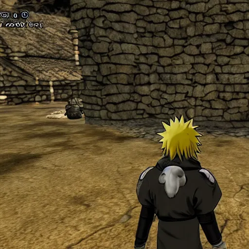 Prompt: Naruto in Skyrim