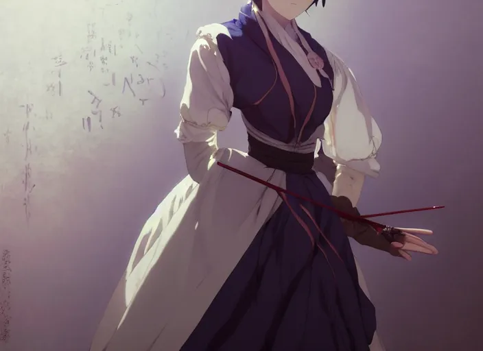 Prompt: florence nightingale, crimean war hospital, 1 8 5 4, delicate features finely detailed perfect art, gapmoe yandere grimdark, trending on pixiv fanbox, painted by greg rutkowski makoto shinkai takashi takeuchi studio ghibli