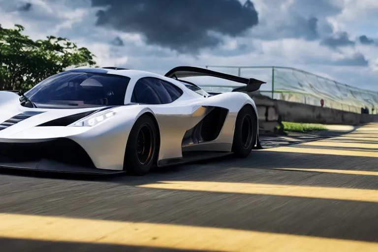 Prompt: photo wallpaper sport car gran turismo 7 forza horizon need for speed fast and furious 5 unreal engine supercar hypercar game concept car octane render, 4 khd 2 0 2 2 3 d cgi rtx style chrome reflexion global illumination ray tracing hdr arstation pixar and disney unreal