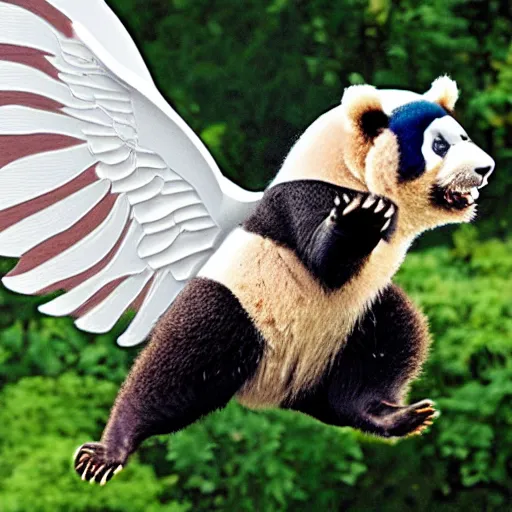 Prompt: flying panda griffin hybrid