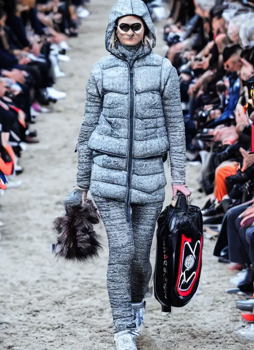 Image similar to hyperrealistic and heavy detailed moncler runway show of x - men, leica sl 2 5 0 mm, vivid color, high quality, high textured, real life