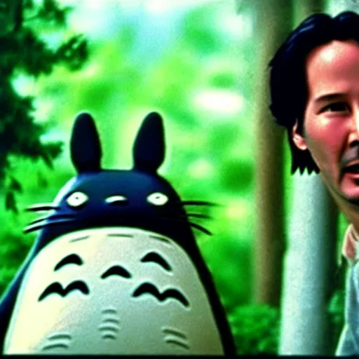 Image similar to a still of keanu reeves in my neighbor totoro ( 1 9 8 8 )