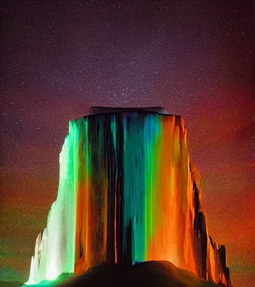 Image similar to lokah samastah sukhino bhavantu vertical iridescent light, painting art, volumetric lighting, majestic light, ethereal, hyperrealistic, at night, epic, masterpiece, by reuben wu