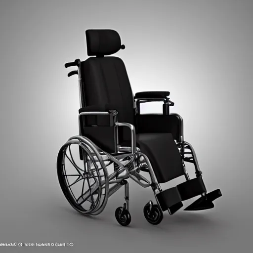 Image similar to a 3d render of a surreal wheelchair, ultra detailed, realism, 8k, octane render, unreal engine