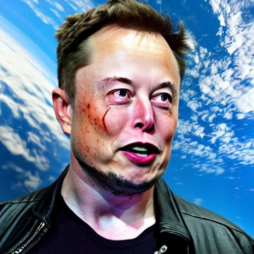 Prompt: elon musk as a desiccated corpse in space, nasa photo, realistic