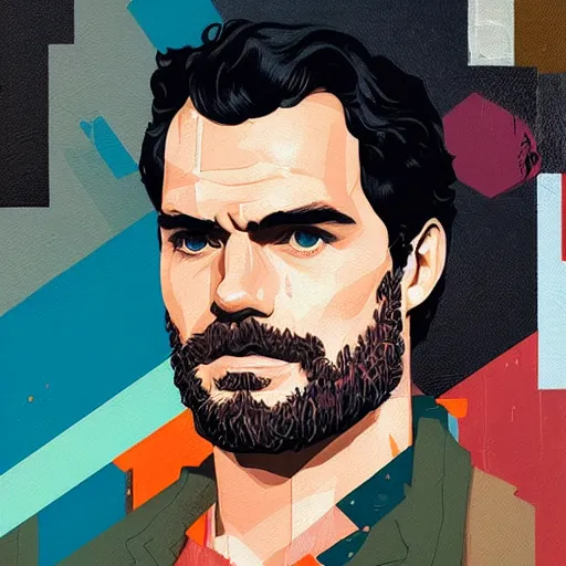 Prompt: Henry Cavill profile picture by Sachin Teng, asymmetrical, Organic Painting, Matte Painting, geometric shapes, hard edges, graffiti, street art:2 by Sachin Teng:4