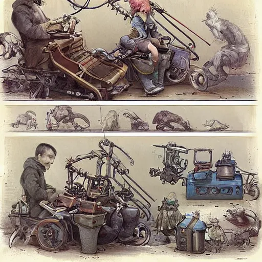 Image similar to (((((((((((cluttered inventors shop full of robots))))))))))) . muted colors. by Jean-Baptiste Monge !!!!!!!!!!!!!!!!!!!!!!!!!!!!!!!!!!!!!!!!