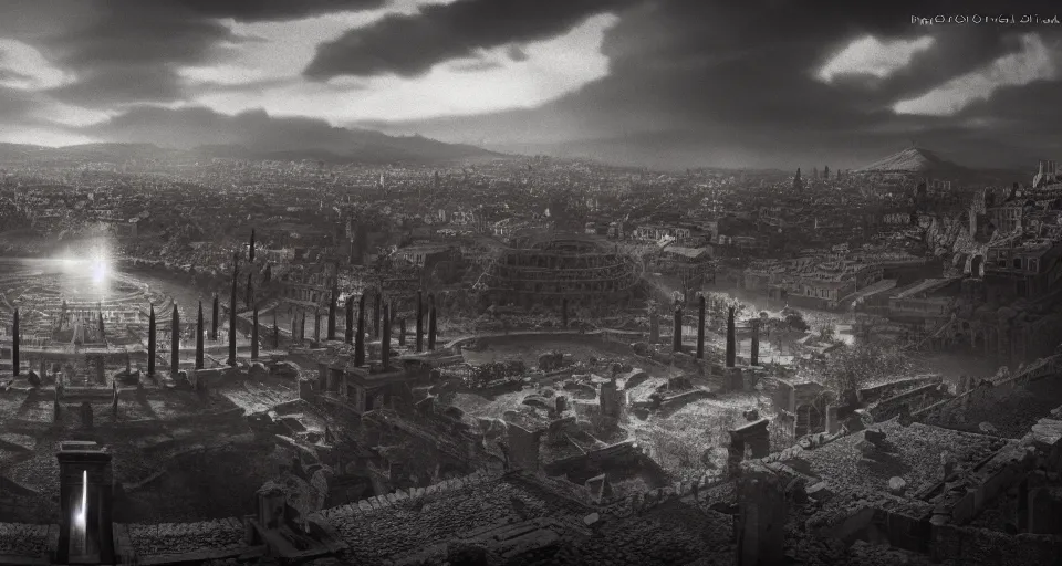 Image similar to a cinematic view of nokron, eternal city, elden ring, film, atmospheric perspective