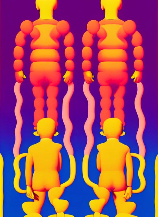 Prompt: multilayered men by shusei nagaoka, kaws, david rudnick, pastell colours, cell shaded, 8 k