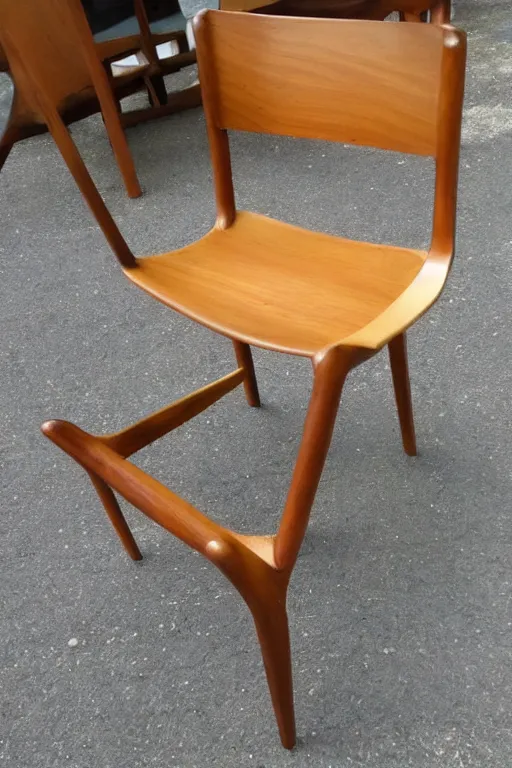 Prompt: midcentury modern wooden chair