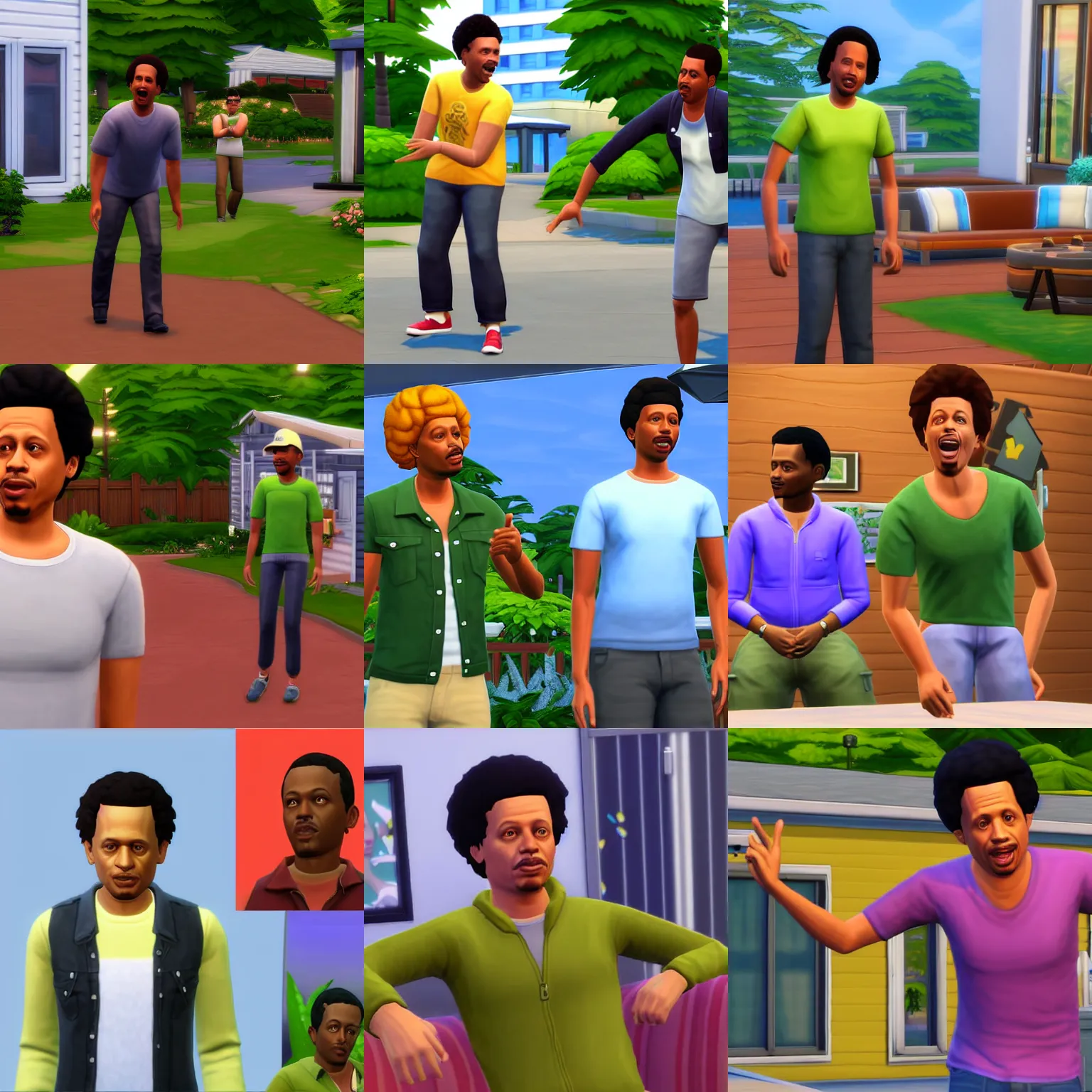 Prompt: eric andre in the sims 4