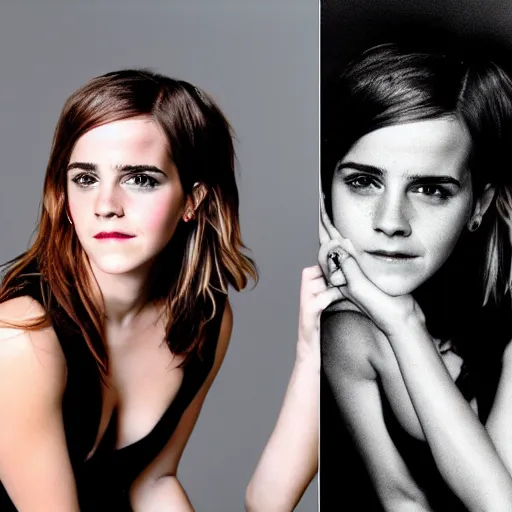 Image similar to emma watson posing for a portrait.