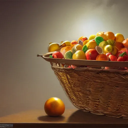 Image similar to photorealistic heaven made of fruit basket, detailed, centered, digital painting, artstation, concept art, donato giancola, joseph christian leyendecker, wlop, boris vallejo, breathtaking, 8 k resolution, extremely detailed, beautiful, establishing shot, artistic, hyperrealistic, beautiful face, octane render, cinematic lighting, dramatic lighting, masterpiece