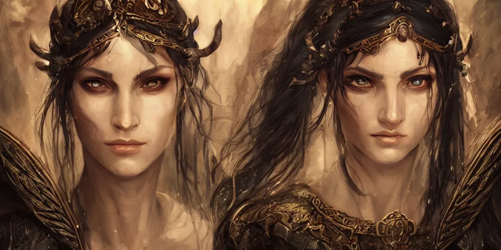 Prompt: a priestess, barroque painting, ultra realistic. cinematic, dynamic. magic the gathering style. epic fantasy, insanely detailed, 4k, symmetrical face, rpg character reference. gourgeous.