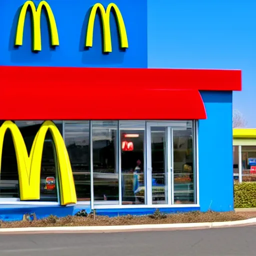 Prompt: McDonalds but everything is blue