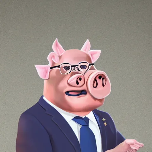 Prompt: scott morrison pig man anthropomorphic australian politician, realistic, standing