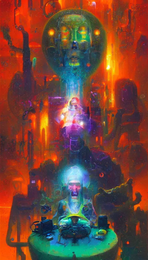 Image similar to portrait of a digital shaman, by paul lehr,