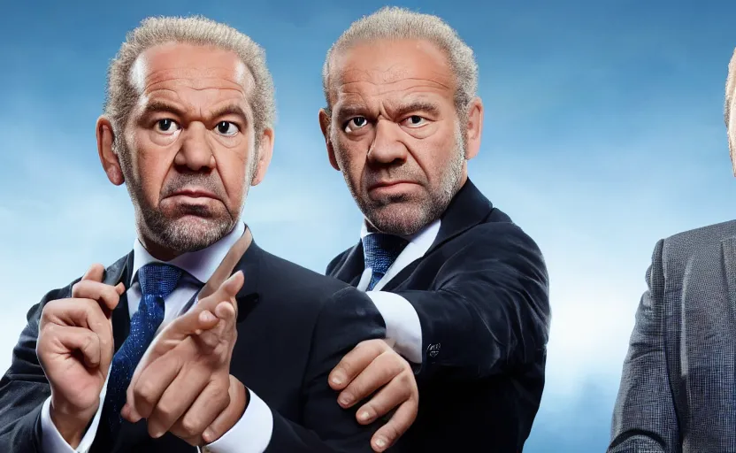 Prompt: alan sugar hands wailing. dream sequence. the apprentice