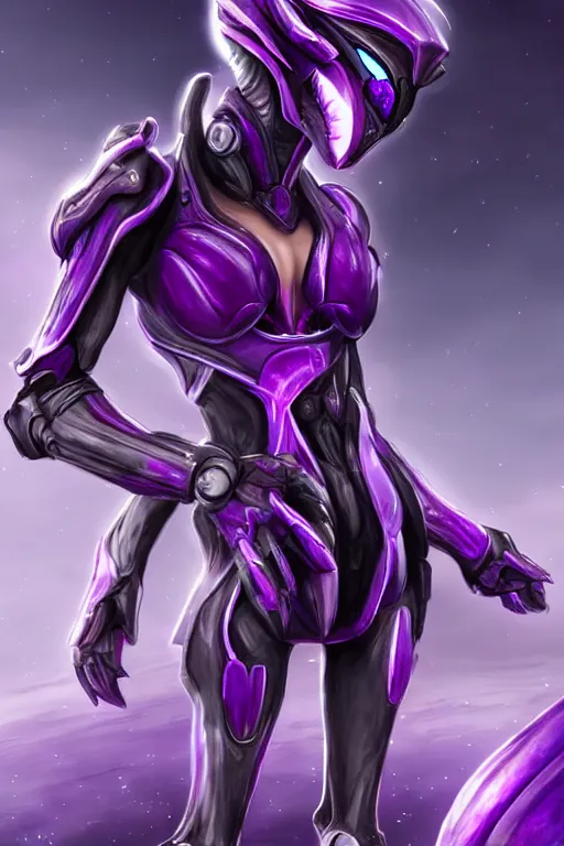 Prompt: galactic hyperrealistic elegant beautiful stunning exquisite giantess anthropomorphic sexy hot mecha female dragon goddess, purple body, purple metal ears, sleek eyes, smooth purple skin, purple armor, bigger than galaxy, epic proportions, epic scale, epic size, warframe fanart, furry, dragon art, goddess, giantess, furaffinity, octane