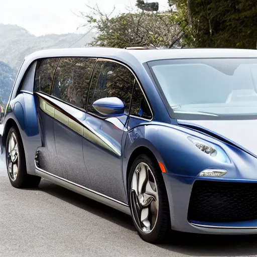 Prompt: First picture of new $500,000 Bugati Minivan - the Dolgo (2023) getty 35mm