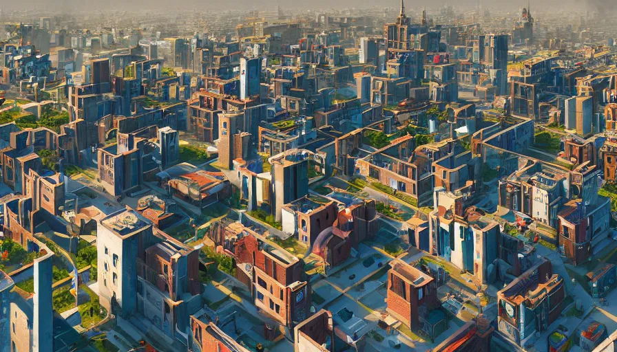 Image similar to midwest town, sunny day, buildings, hyperdetailed, artstation, cgsociety, 8 k